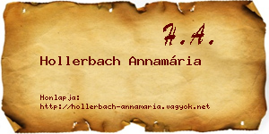Hollerbach Annamária névjegykártya